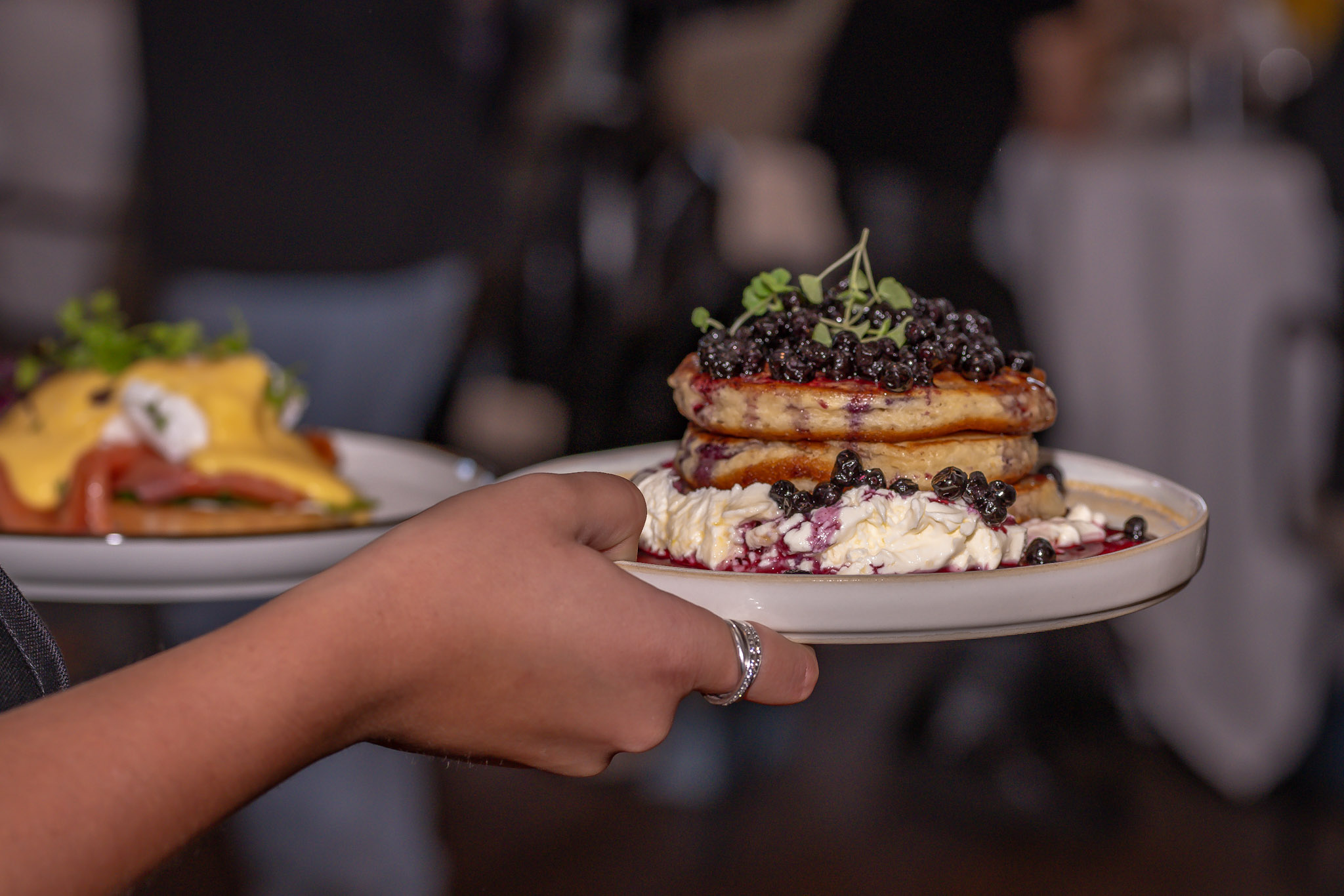 Brunch med american pancakes på SQ Bar och Restaurang